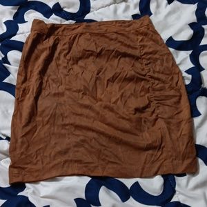 Free People suede-like brown mini skirt